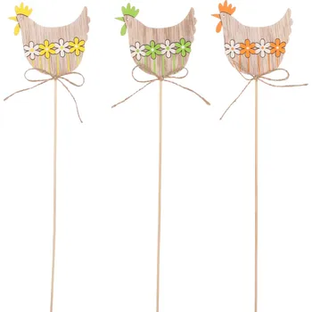 Vánoční ozdoba Autronic Slepička na zápichu, mix 3 barev. Cena za 1ks. - VEL7135