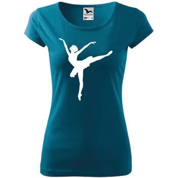 Dámské tričko ON-DESIGN Dámské tričko s BALETKOU Velikost: 2XL, Barva: petrolejová