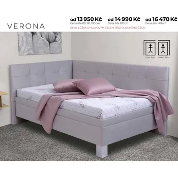 Postel Francouzské lůžko VERONA 80, 90, 100, 120, 140x200 cm, s čely hlava + dlouhé, český výrobek