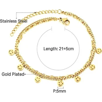 Náramek Náramek na kotník s luxusním přívěskem z nerezové oceli - 110G