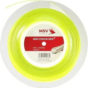 Struna na výplet tenisové rakety MSV Focus HEX tenisový výplet 200 m žlutá neon Průměr: 1,27