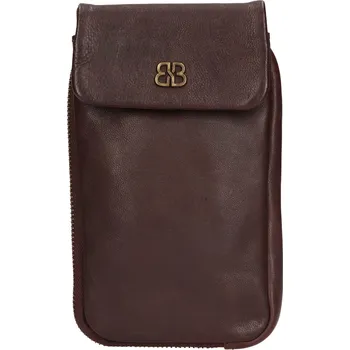 Kabelka Dámská kožená kabelka na telefon a doklady Bellicci Dorett - tmavě hnědá
