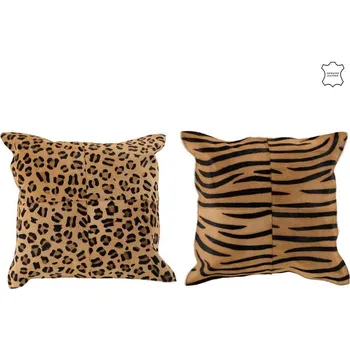 Dekorativní polštářek Set 2ks kožených polštářu Levhart - 45*45*8cm