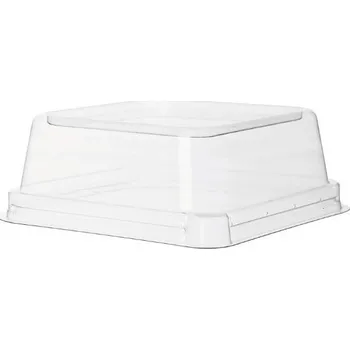 Jednorázové nádobí Víčko PLA na misku čtvercovou z cukrové třtiny 295ml/50ks
