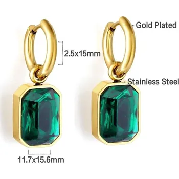 Náušnice Luxusní nerezové náušnice s krystaly - 7080JG