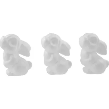 Výtvárné potřeby Anděl Zajíčci z polystyrenu - 7 cm, 3 kusy