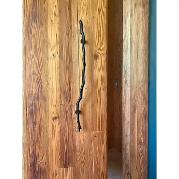 Dveřní kování ZlesaART Madlo na dveře Zakřivené Větvička (černá) Spojovací sada pro: dřevěné dveře