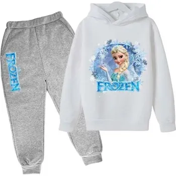 Frozen (Ledové království) Dětská tepláková souprava - Elsa Frozen (šedé tepláky) Barva: Bílá, Velikost: 120/5-6 let