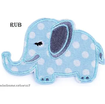 Nášivka - nažehlovačky - nažehlovačka SLON modrá