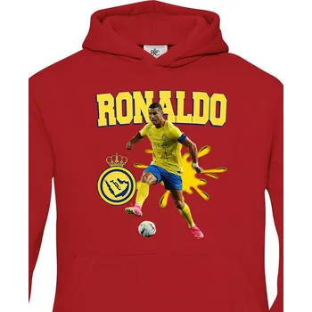 Chlapecká mikina Dětská mikina Cristiano Ronaldo - Al Nassr, Barva Červená, Velikost 134-140, Canvas Dětská mikina Bezvatriko.cz 2241