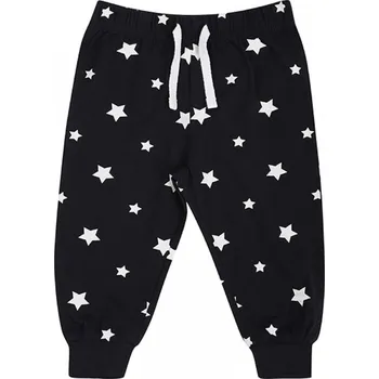 Larkwood Pohodlné dětské pyžamové kalhoty na doma s proužky / hvězdičkami, 0-4 let Barva: bílé hvězdičky, Velikost: 6-12 měsíců LW085