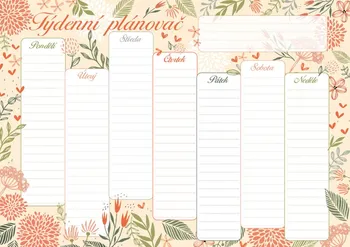 Kalendář Baloušek Tisk Týdenní plánovač A4 Květiny