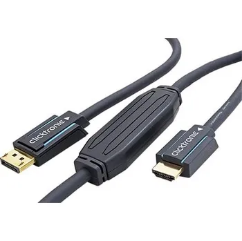 Video kabel Clicktronic HQ OFC DisplayPort - HDMI kabel, DP(M) -> HDMI A(M), 4K@60Hz, 2m (44924) - 11.90.1421