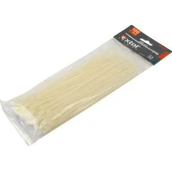 Stahovací páska pásky stahovací na kabely bílé, 100x2,5mm, 100ks, nylon PA66