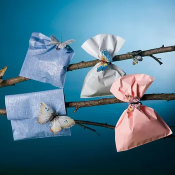 Dárková taška P.N.P. PLAST Sáček PNP 16x25 Tissu Arancio mix ,balení 100 ks 300426