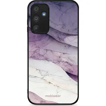 Pouzdro na mobilní telefon Lesklý kryt Mobiwear Glossy - Samsung Galaxy A15 / A15 5G - G028G - Bílý a fialový mramor (Prémiové lesklé pouzdro, obal, kryt Mobiwear Glossy na mobil Samsung Galaxy A15 / A15 5G - G028G - Bílý a fialový mramor, materiál Plast + TPU silikon - krytí po)