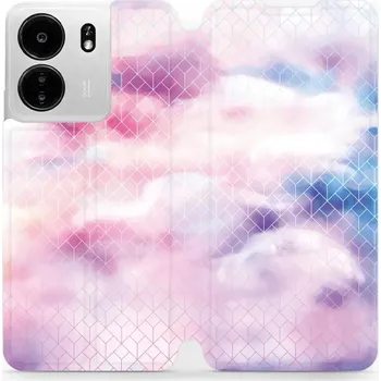 Pouzdro na mobilní telefon Flipové pouzdro Mobiwear - Xiaomi Poco C65 - MR02S Vodovkové obrazce (Knížkové flip pouzdro, obal, kryt na mobil Xiaomi Poco C65 - MR02S Vodovkové obrazce, materiál Umělá kůže + TPU - ochrana 360°, stojánek, silikonová vanička, magnetické zavírání)