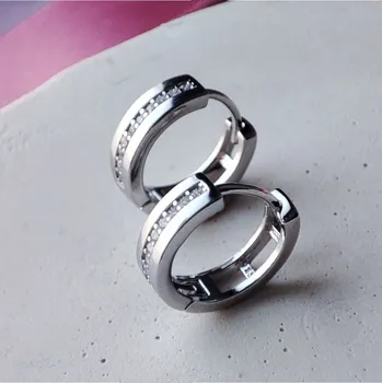 Náušnice Prstýnkárna Daya Stříbrné náušnicové kruhy zdobené zirkony AG 925 ≤ 2,3 g