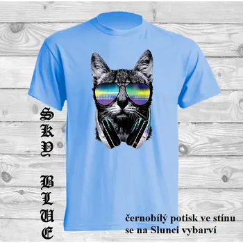 Dívčí tričko detske-bavlnene_tricko_uv_potisk_DJ_kocka Barva: Sky blue - nebesky modrá, velikost: 164