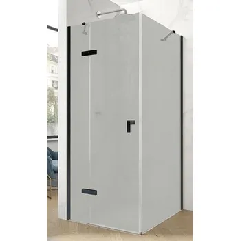 Hüppe Astra Dveře křídlové levé, 80 cm, černý profil/sklo Sand Plus PX0002.123.316