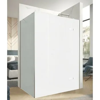 Hüppe Astra Boční stěna pro dveře s protisegmentem, 90 cm, stříbrný profil/sklo Sand Plus PX0503.069.316