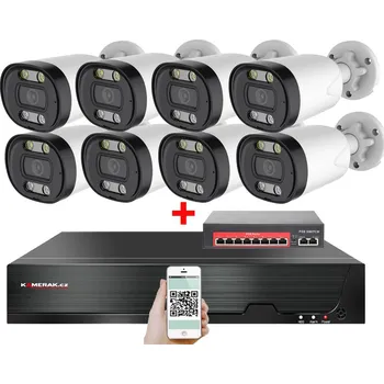 Kompletní kamerový systém IP 8 kamerový set s externím PoE XM-813B-Ext. 4MPx, CZ menu