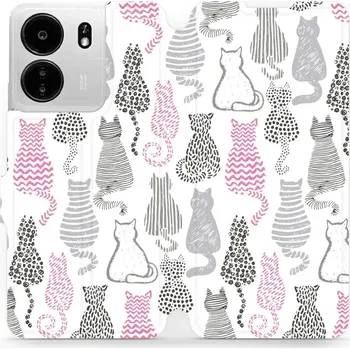 Pouzdro na mobilní telefon Flipové pouzdro Mobiwear - Xiaomi Poco C65 - MX01S Kočičí zádíčka (Knížkové flip pouzdro, obal, kryt na mobil Xiaomi Poco C65 - MX01S Kočičí zádíčka, materiál Umělá kůže + TPU - ochrana 360°, stojánek, silikonová vanička, magnetické zavírání)