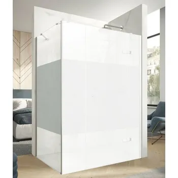 Hüppe Astra Boční stěna pro dveře s protisegmentem, 90 cm, stříbrný profil/sklo Privatima PX0503.069.375