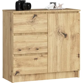 Komoda Komoda JERRY K 80 cm 1 dveře 3 zásuvky dub artisan