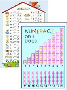 Studio 1+1 Karty s přehledem učiva - abeceda, numerace od 1 do 20