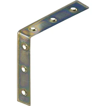 Nábytkové kování Häfele Spojovací úhelník 100 x 100 mm - 10 ks / žlutý zinek