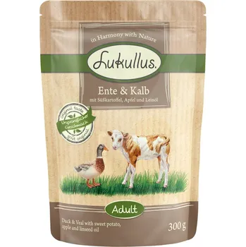 Krmivo pro psa 6x300g Lukullus Adult bez obilnin - kachní & telecí