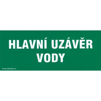 Značení tabulka - HLAVNÍ UZÁVĚR VODY, samolepicí