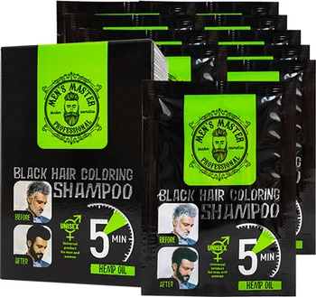 Šampon Rosaimpex Mens Master Professional barvící šampon na vlasy černý 10 x 25 ml