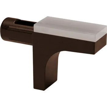 Nábytkové kování Italiana ferramenta Držák police na sklo s těsněním IF-K / Černý nikl - 10 ks