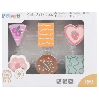 Dřevěná hračka Dřevěné dortíky 6 ks