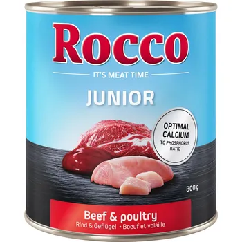 Krmivo pro psa 6x800g Rocco Junior - drůbeží s hovězím