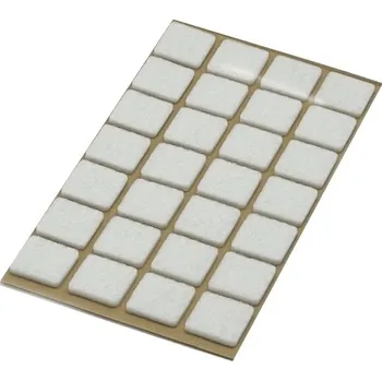 Nábytkové kování Interex Samolepicí plstěná podložka 20x20 / Bílá - plát