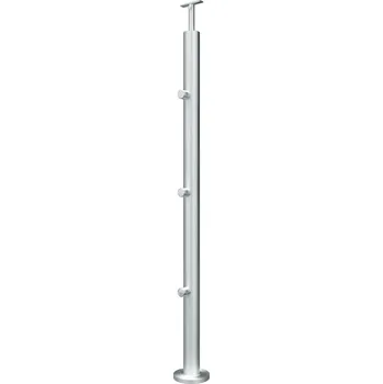 Zábradlí Hahn Steel Konfigurátor - nerezový sloupek Ø42,4mm - 3 x výplň Ø12mm, AISI 304 Výška sloupku: 900mm, Typ držáku madla: Model 0710.242 - kulaté madlo ⌀42,4mm, Povrchová úprava: Brus