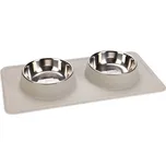 Karlie Diner Set Dex silikon - 2 X 350 ml, Ø 14 cm světle šedá