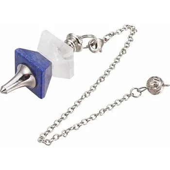 Lapis lazuli a křišťál mosazné kyvadlo 4,5 cm