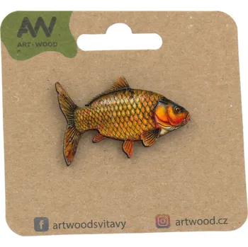 Brož art-wood.cz Dřevěná brož - kapr