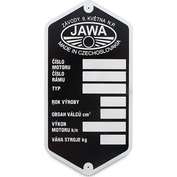 Motor pro motocykl Štítek rámu Jawa 250/350 Panelka