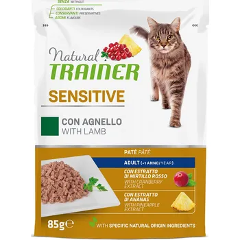 Krmivo pro psa 12x85g jehněčí Adult Sensitive Natural Trainer mokré krmivo pro kočky