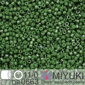 Korálek Korálky Miyuki Delica 11/0. Barva Dyed Op Olive DB0663. Balení 5g.