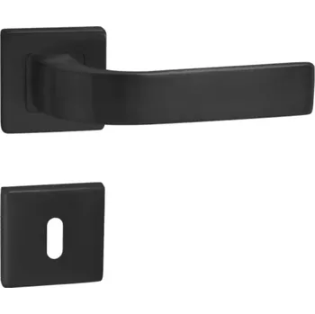 Dveřní kování In-Design Dveřní klika Sunny hranatá rozeta černá matná Provedení kliky: bez rozety