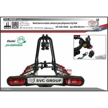 Nosič kol Nosič kol na tažné zařízení CAR 4 RACE - Pro 4 Elektro/Kola pro Hyundai KONA 04/2023->, SVC Group