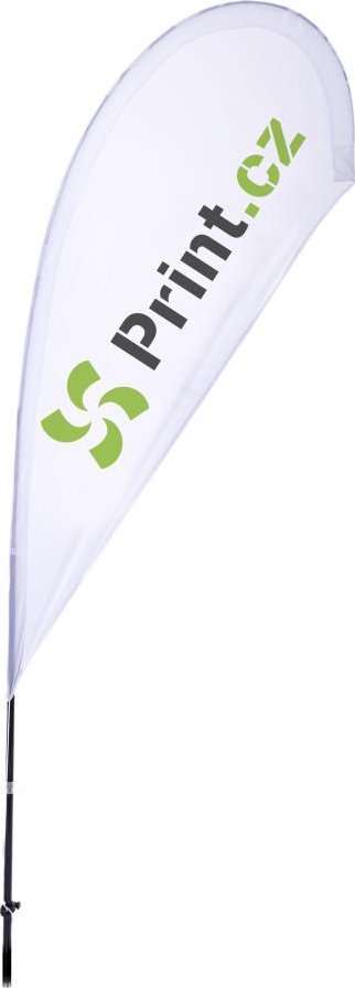 Reklamní vlajka beach flag ve tvaru kapky s prutem, velikost S