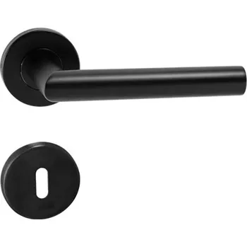 Dveřní kování In-Design Dveřní klika Favorit kulatá rozeta černá matná Provedení kliky: vč. rozety PZ - fabkový klíč