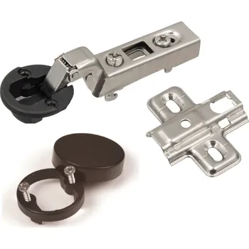 Nábytkové kování Interex Závěs vložený na sklo CLIP 95° s podložkou a krytkou / Černá matná Na samořezné šrouby